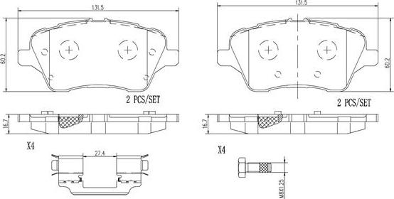 Brembo P24151N - Kit de plaquettes de frein, frein à disque cwaw.fr