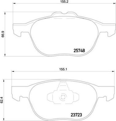 Brembo P 24 158 - Kit de plaquettes de frein, frein à disque cwaw.fr