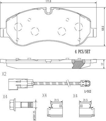 Brembo P24152N - Kit de plaquettes de frein, frein à disque cwaw.fr