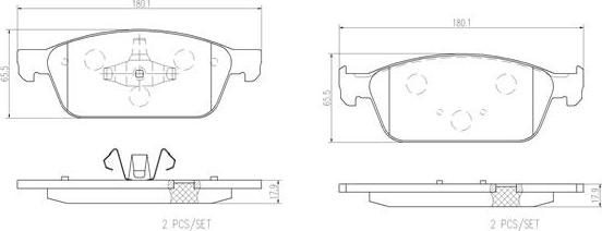 Brembo P24157N - Kit de plaquettes de frein, frein à disque cwaw.fr