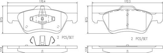 Brembo P24186N - Kit de plaquettes de frein, frein à disque cwaw.fr