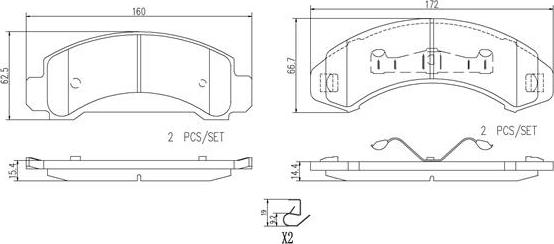 Brembo P24134N - Kit de plaquettes de frein, frein à disque cwaw.fr