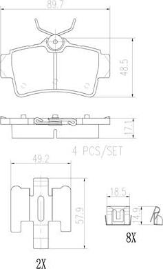 Brembo P24133N - Kit de plaquettes de frein, frein à disque cwaw.fr