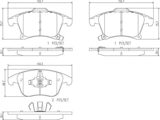 Brembo P24173N - Kit de plaquettes de frein, frein à disque cwaw.fr