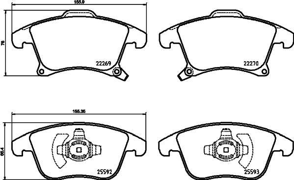 Brembo P 24 173 - Kit de plaquettes de frein, frein à disque cwaw.fr