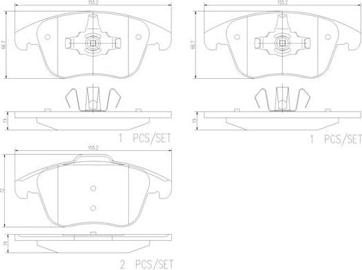 Brembo P24211N - Kit de plaquettes de frein, frein à disque cwaw.fr