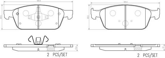 Brembo P 24 224 - Kit de plaquettes de frein, frein à disque cwaw.fr