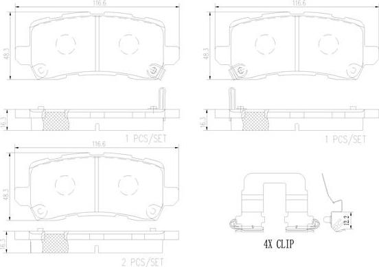 Brembo P28091N - Kit de plaquettes de frein, frein à disque cwaw.fr