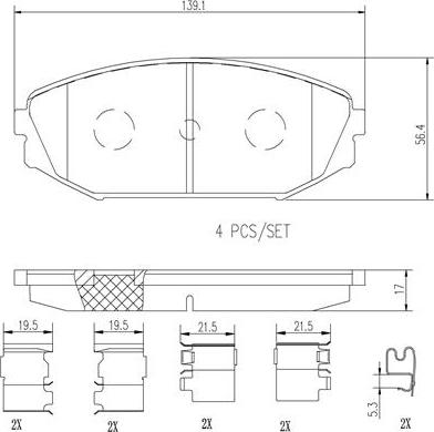 Brembo P28049N - Kit de plaquettes de frein, frein à disque cwaw.fr