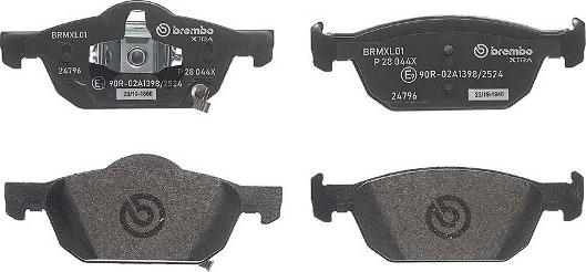 Brembo P 28 044X - Kit de plaquettes de frein, frein à disque cwaw.fr