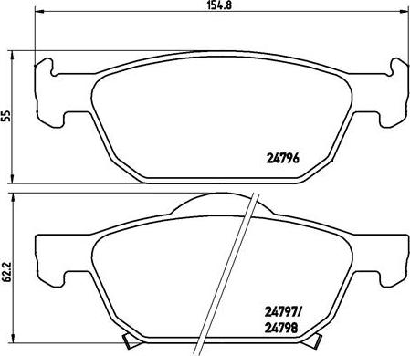 Brembo P 28 044 - Kit de plaquettes de frein, frein à disque cwaw.fr