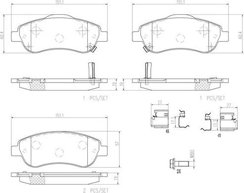 Brembo P28045N - Kit de plaquettes de frein, frein à disque cwaw.fr