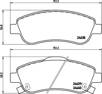 Brembo P 28 045X - Kit de plaquettes de frein, frein à disque cwaw.fr