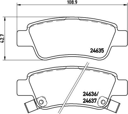 Brembo P28046N - Kit de plaquettes de frein, frein à disque cwaw.fr