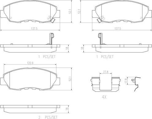 Brembo P28042N - Kit de plaquettes de frein, frein à disque cwaw.fr