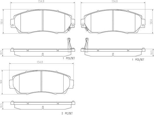 Brembo P28054N - Kit de plaquettes de frein, frein à disque cwaw.fr