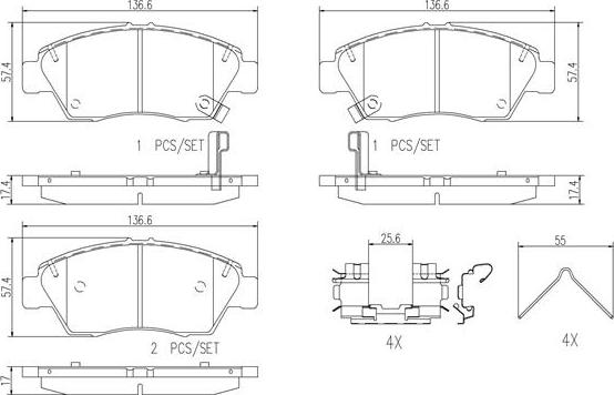 Brembo P28056N - Kit de plaquettes de frein, frein à disque cwaw.fr