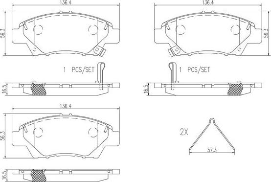 Brembo P28050N - Kit de plaquettes de frein, frein à disque cwaw.fr