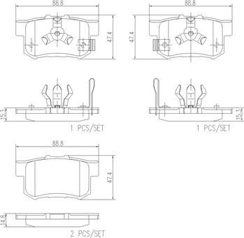 Brembo P28061N - Kit de plaquettes de frein, frein à disque cwaw.fr