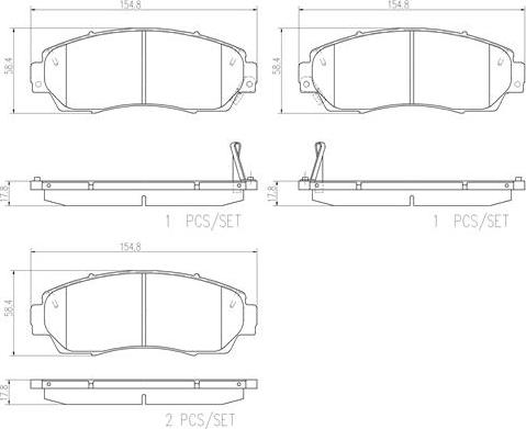 Brembo P28068N - Kit de plaquettes de frein, frein à disque cwaw.fr