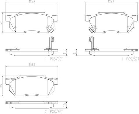 Brembo P28008N - Kit de plaquettes de frein, frein à disque cwaw.fr