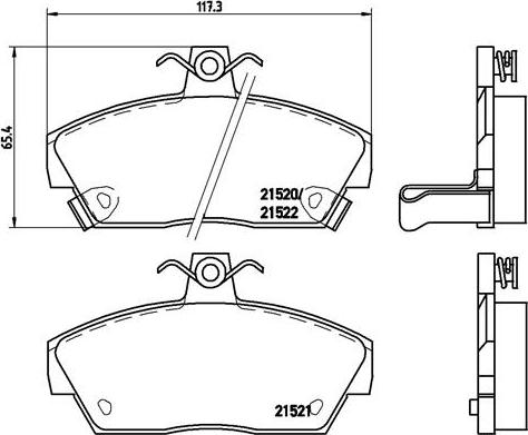 Brembo P 28 019 - Kit de plaquettes de frein, frein à disque cwaw.fr