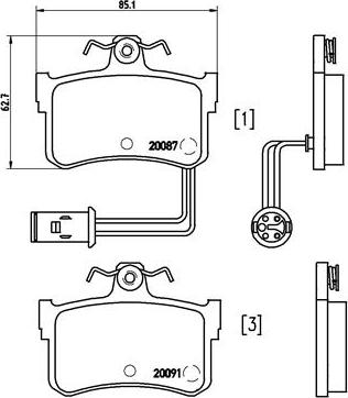 Brembo P28015 - Kit de plaquettes de frein, frein à disque cwaw.fr