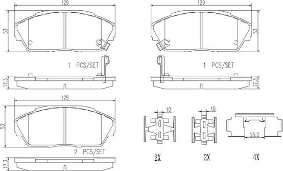 Brembo P28013N - Kit de plaquettes de frein, frein à disque cwaw.fr