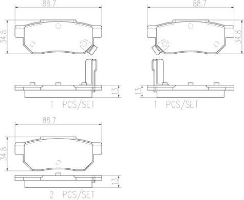 Brembo P28017N - Kit de plaquettes de frein, frein à disque cwaw.fr