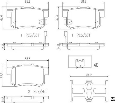 Brembo P28039N - Kit de plaquettes de frein, frein à disque cwaw.fr