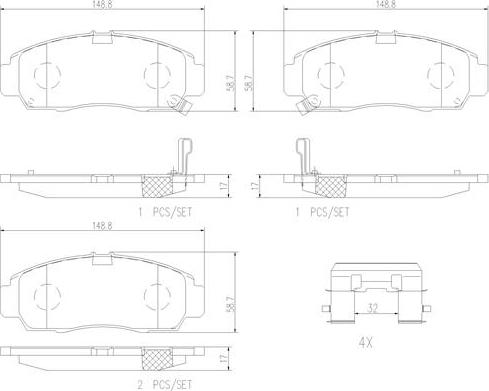 Brembo P28034N - Kit de plaquettes de frein, frein à disque cwaw.fr