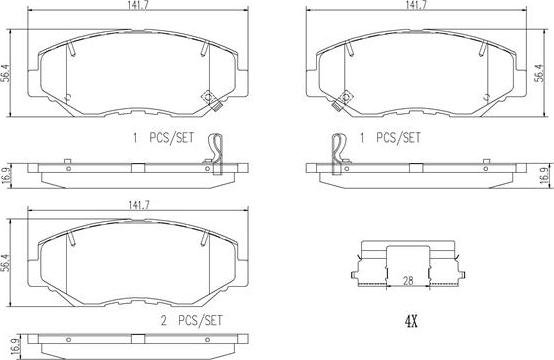 Brembo P28035N - Kit de plaquettes de frein, frein à disque cwaw.fr