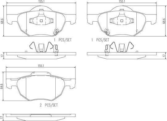 Brembo P28036N - Kit de plaquettes de frein, frein à disque cwaw.fr