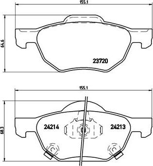 Brembo P 28 036 - Kit de plaquettes de frein, frein à disque cwaw.fr