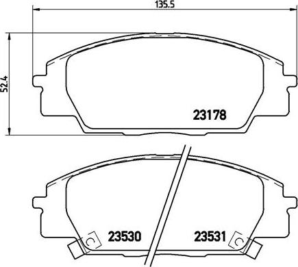 Brembo P 28 032 - Kit de plaquettes de frein, frein à disque cwaw.fr