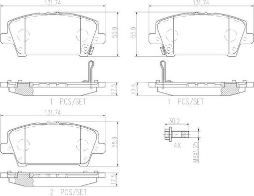 Brembo P28037N - Kit de plaquettes de frein, frein à disque cwaw.fr