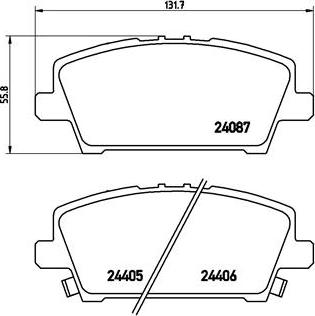 Brembo P 28 037 - Kit de plaquettes de frein, frein à disque cwaw.fr