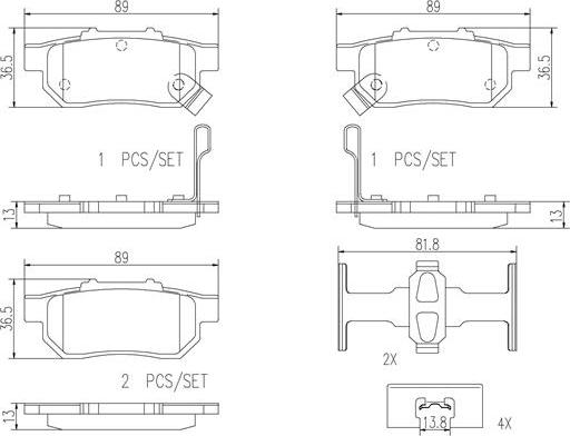 Brembo P28025N - Kit de plaquettes de frein, frein à disque cwaw.fr