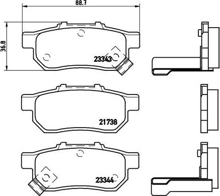 Brembo P 28 025 - Kit de plaquettes de frein, frein à disque cwaw.fr