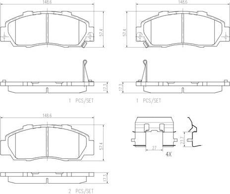 Brembo P28026N - Kit de plaquettes de frein, frein à disque cwaw.fr