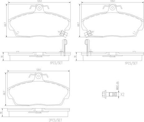 Brembo P28020N - Kit de plaquettes de frein, frein à disque cwaw.fr