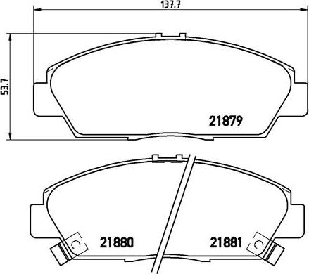 Brembo P 28 021 - Kit de plaquettes de frein, frein à disque cwaw.fr