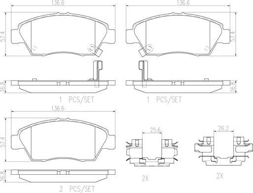 Brembo P28023N - Kit de plaquettes de frein, frein à disque cwaw.fr