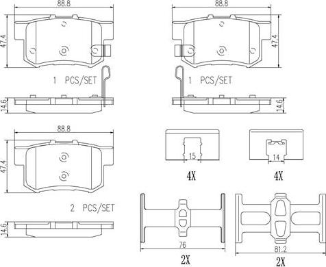 Brembo P28022N - Kit de plaquettes de frein, frein à disque cwaw.fr