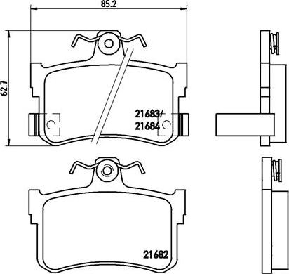 Brembo P 28 027 - Kit de plaquettes de frein, frein à disque cwaw.fr