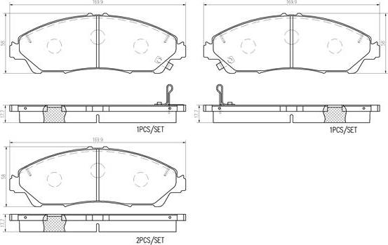 Brembo P28105N - Kit de plaquettes de frein, frein à disque cwaw.fr