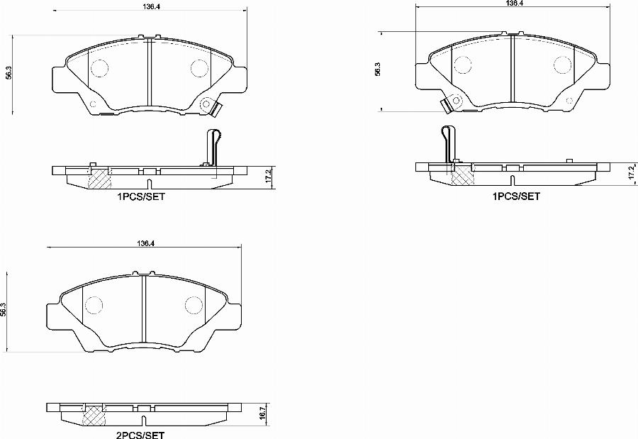 Brembo P 28 113 - Kit de plaquettes de frein, frein à disque cwaw.fr