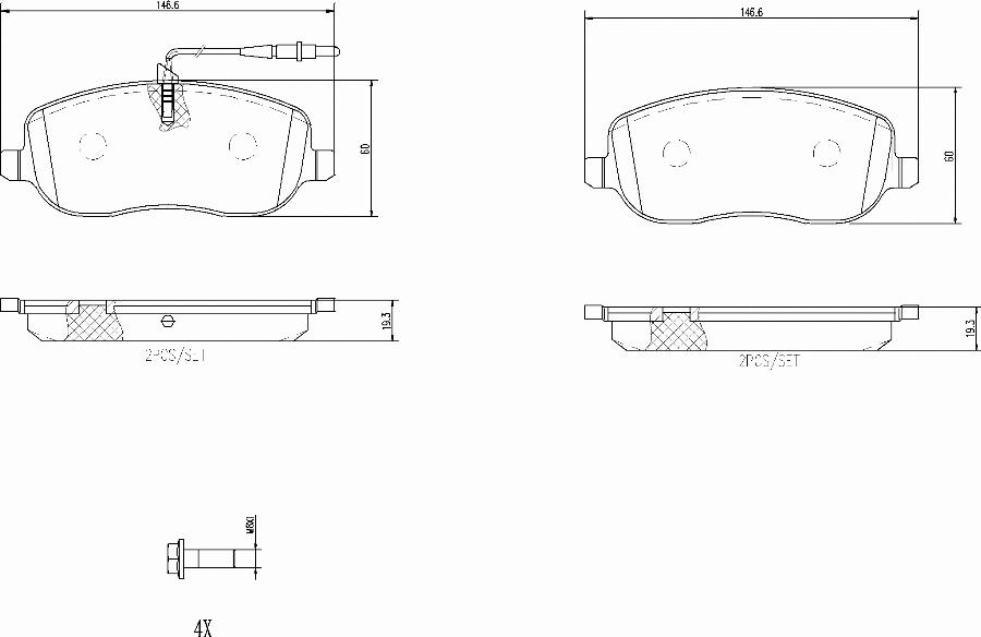 Brembo P23090N - Kit de plaquettes de frein, frein à disque cwaw.fr