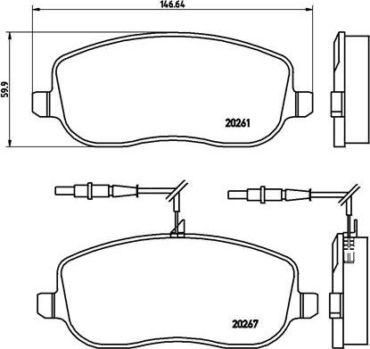 Brembo P 23 090 - Kit de plaquettes de frein, frein à disque cwaw.fr