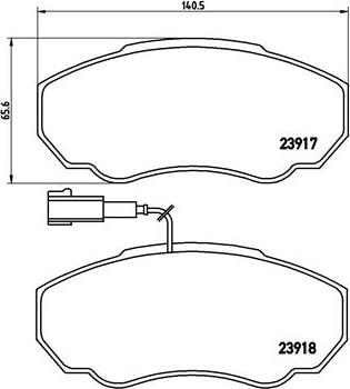 Brembo P 23 091 - Kit de plaquettes de frein, frein à disque cwaw.fr